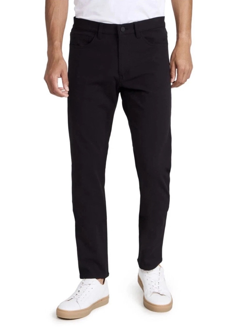 Theory Black Baxter Five-Pocket Pant in Utility Cotton